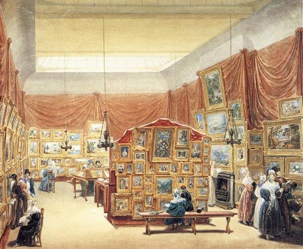George Scharf Interior of the Gallery of the New Society of Painters in Water Colurs,Old Bond Street china oil painting image
